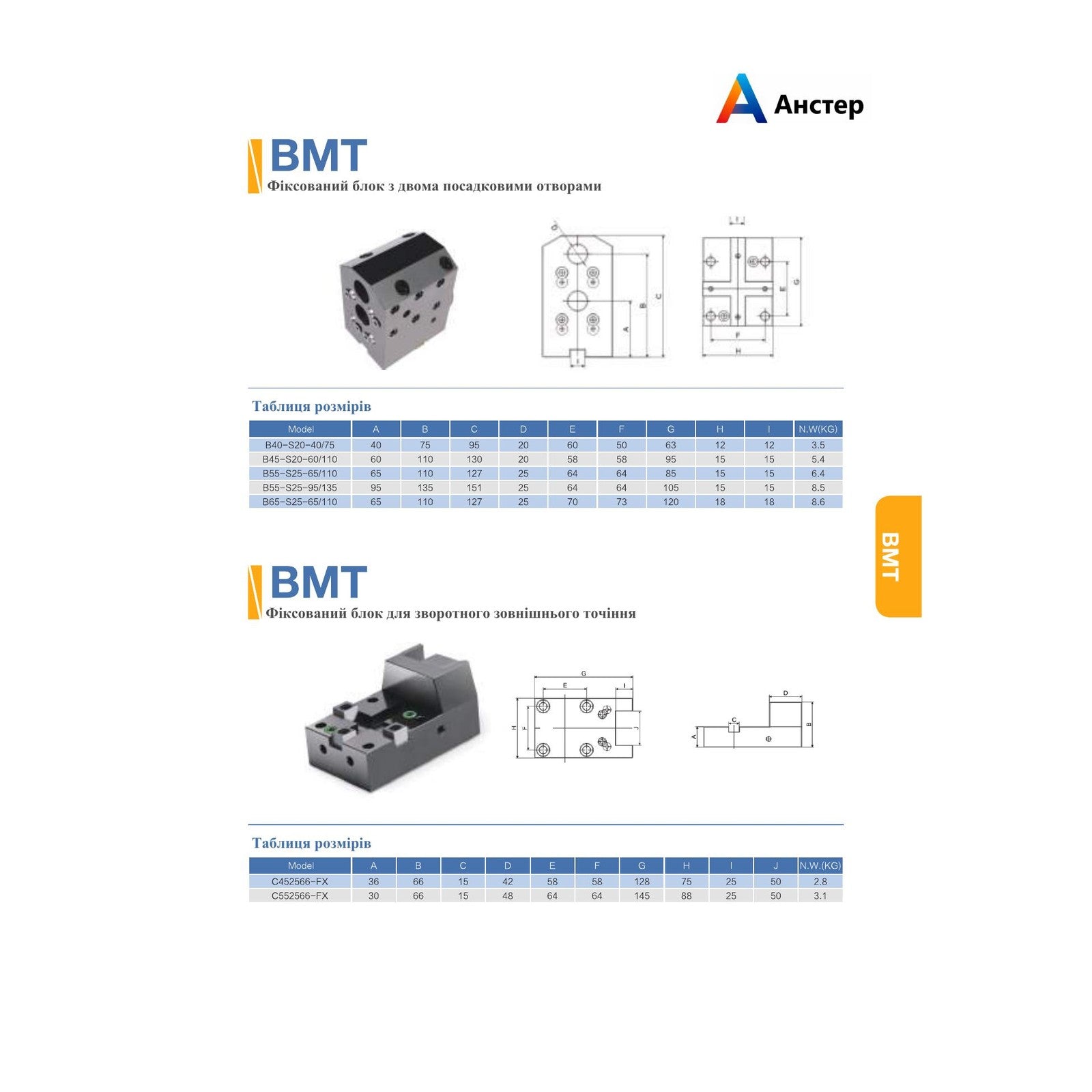 BMT double mount — креслення та технічна таблиця, сторінка 15