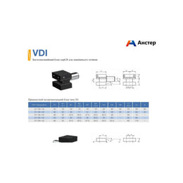 VDI прямокутні інструментальні блоки типів D1–D2