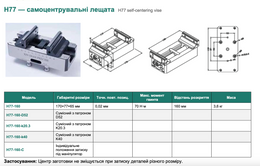 H77 — самоцентрувальні лещата (варіант 2 з 6)