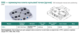 D52 — прямокутна плита нульової точки (ручна)