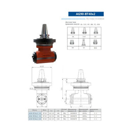 Кутова головка AG90-BT40X2