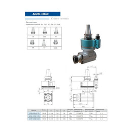 Кутова головка AG90-ER40