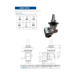 Кутова головка AGBU-BT40