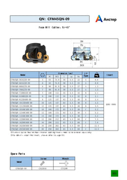 Фрезерний інструмент CFM45QN-09
